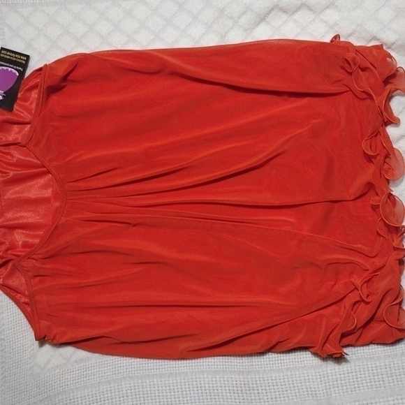 Nwt Sheer Flowy Orange Top - Picture 3 of 4